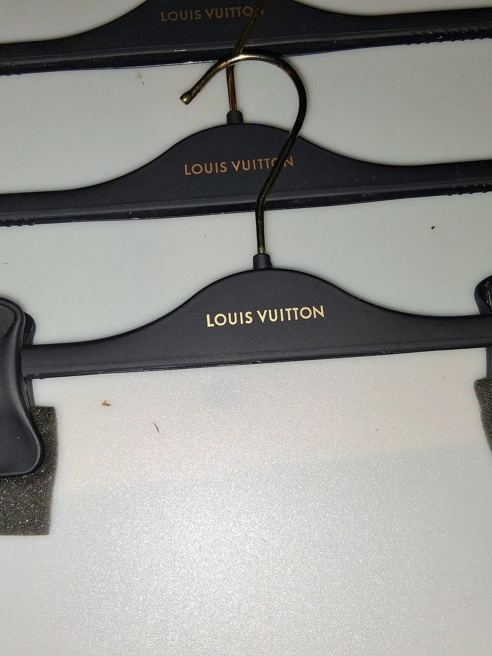 Louis Vuitton Matt Black & Gold Branded  Hanger - LOT OF 4